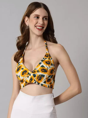 TANDUL  Casual Sleeveless Printed Women Multicolor Top