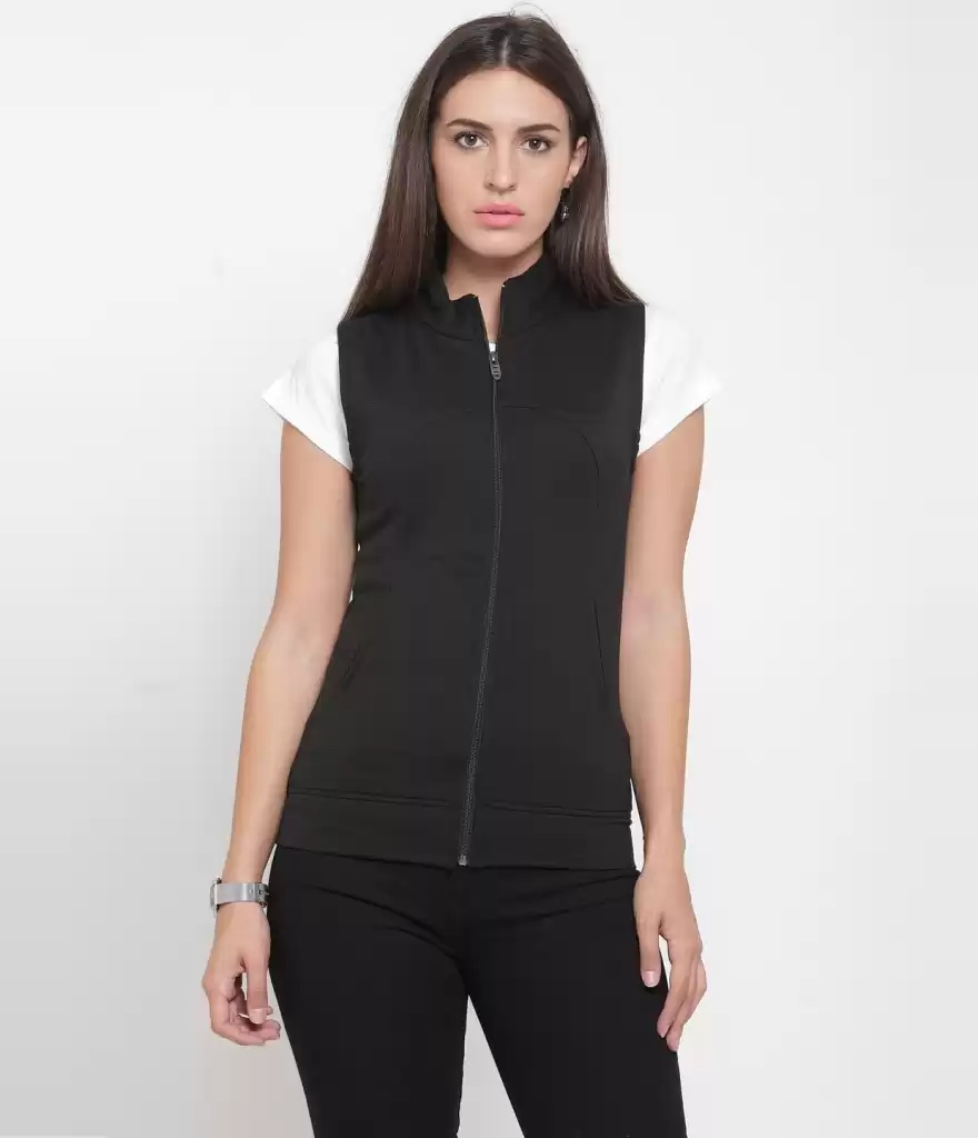 TANDUL  Sleeveless Solid Women Sweatshirt