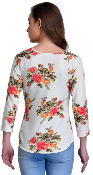 Casual Regular Sleeves Printed Women Multicolor Top