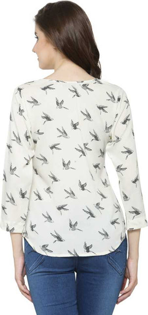 Casual Regular Sleeves Printed Women Multicolor Top