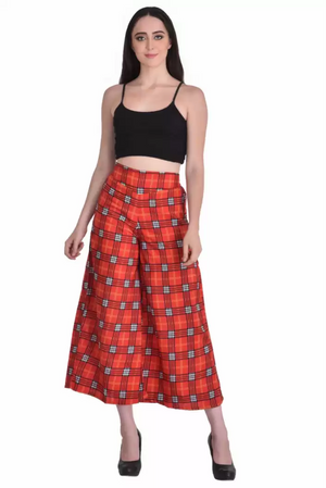TANDUL  Flared Women Multicolor Poly Crepe Trousers