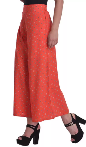 TANDUL  Flared Women Multicolor Poly Crepe Trousers