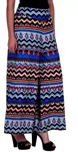 TANDUL  Flared Women Multicolor Poly Crepe Trousers