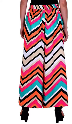 TANDUL  Flared Women Multicolor Poly Crepe Trousers