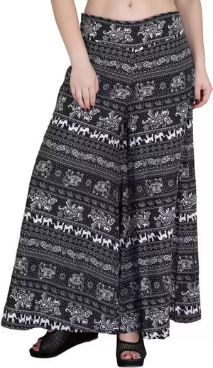 TANDUL  Flared Women Multicolor Poly Crepe Trousers