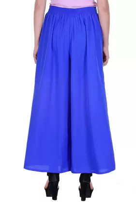 Flared Women Blue Trousers