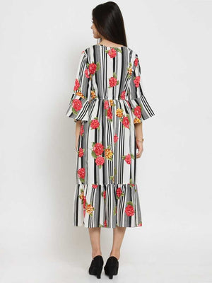 Women Gathered Multicolor Dress