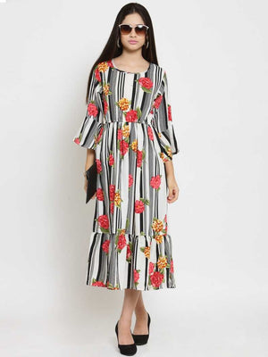 Women Gathered Multicolor Dress