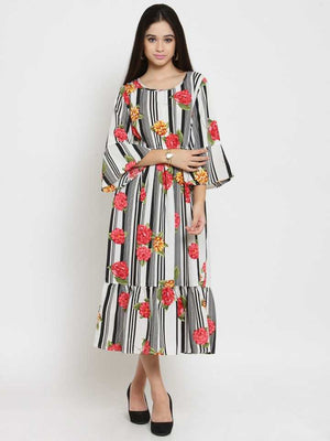 TANDUL  Women Gathered Multicolor Dress