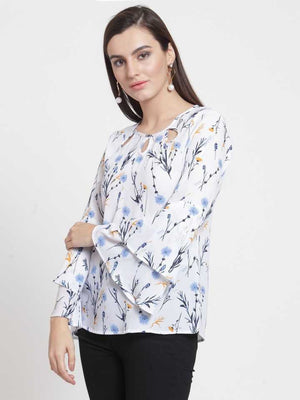 TANDUL  Casual Bell Sleeves Printed Women Multicolor Top