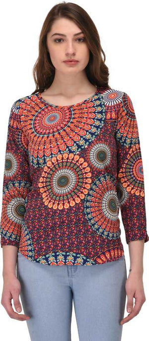 TANDUL  Casual Regular Sleeves Printed Women Multicolor Top