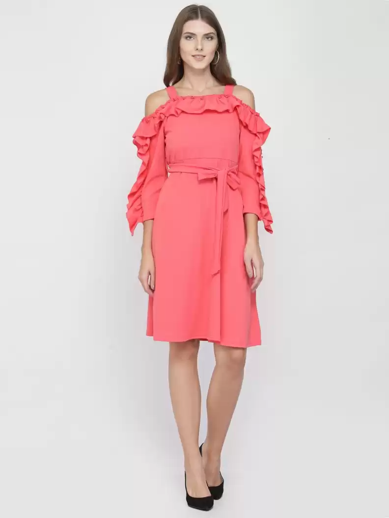 TANDUL  Women Fit and Flare Pink Dress