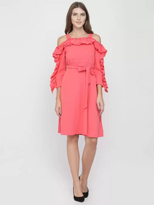 TANDUL  Women Fit and Flare Pink Dress