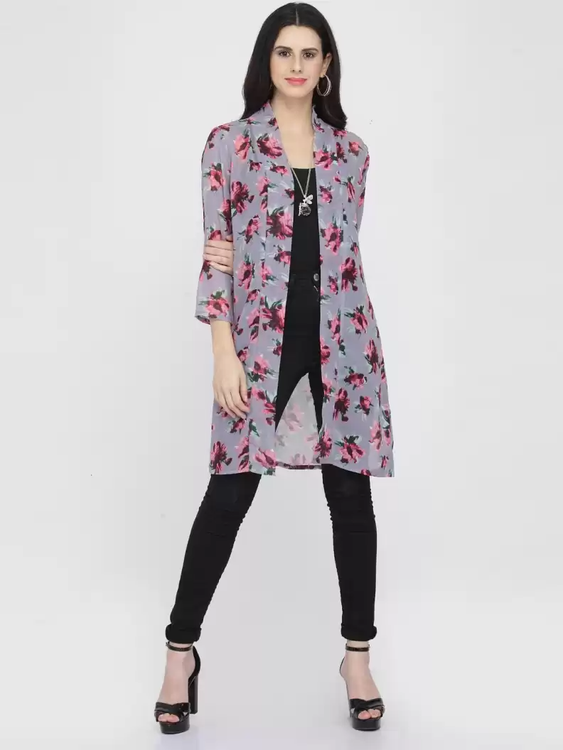 TANDUL  Women 3/4 Sleeve Multicolor Shrug
