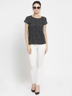 ZARVEY Casual Regular Sleeve Printed Women Multicolor Top