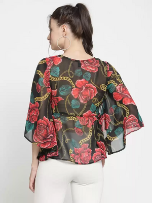 ZARVEY  Casual Sleeve Printed Women Multicolor Top