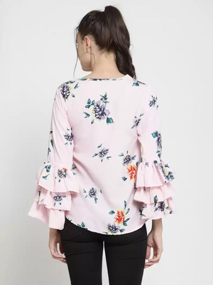 Casual Layered Printed Women Multicolor Top