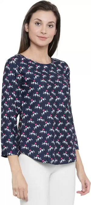 TANDUL  Casual Regular Sleeves Printed Women Multicolor Top