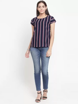 TANDUL  Casual Regular Sleeves Printed Women Multicolor Top