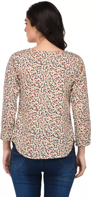 TANDUL  Casual Regular Sleeves Printed Women Multicolor Top