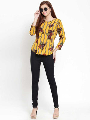 TANDUL  Casual Regular Sleeves Floral Print Women Multicolor Top