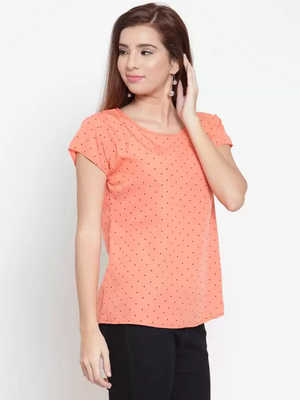 TANDUL  Casual Regular Sleeves Polka Print Women Multicolor Top