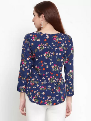 TANDUL  Casual Regular Sleeves Floral Print Women Multicolor Top