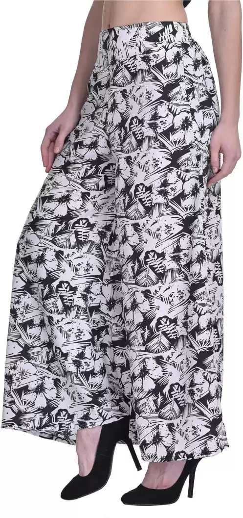 TANDUL  Flared Women Multicolor Poly Crepe Trousers