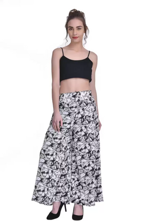 TANDUL  Flared Women Multicolor Poly Crepe Trousers