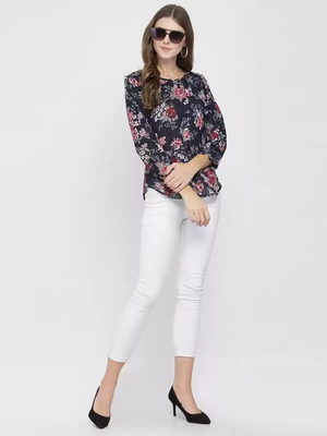 TANDUL  Casual Regular Sleeves Printed Women Multicolor Top