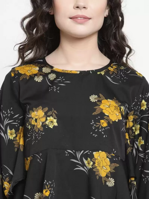 TANDUL  Casual Flared Sleeves Printed Women Multicolor Top