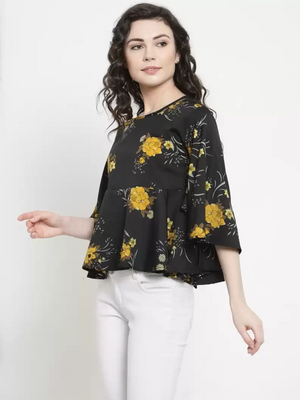 TANDUL  Casual Flared Sleeves Printed Women Multicolor Top