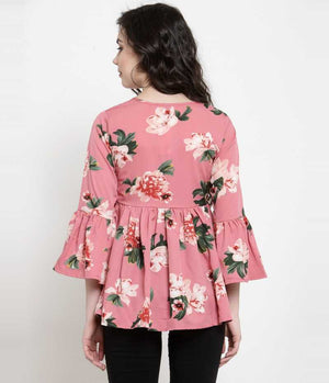 TANDUL  Casual Bell Sleeves Printed Women Multicolor Top