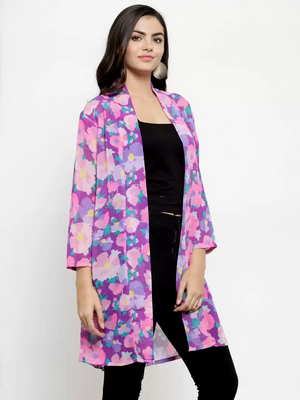 TANDUL  Women 3/4th Sleeve Multicolor Shrug