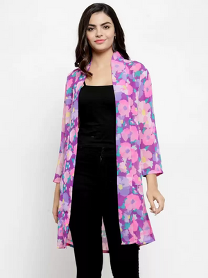 TANDUL  Women 3/4th Sleeve Multicolor Shrug
