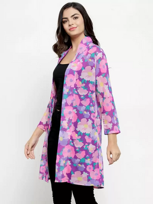 TANDUL  Women 3/4th Sleeve Multicolor Shrug