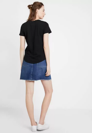 TANDUL  Solid Women Round Neck Black T-Shirt