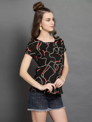 TANDUL  Casual Regular Sleeves Printed Women Multicolor Top