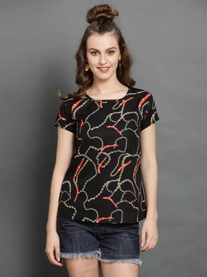 TANDUL  Casual Regular Sleeves Printed Women Multicolor Top