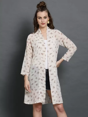 TANDUL  Women 3/4th Sleeve White Shrug