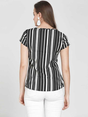 TANDUL  Casual Regular Sleeves Striped Women Multicolor Top