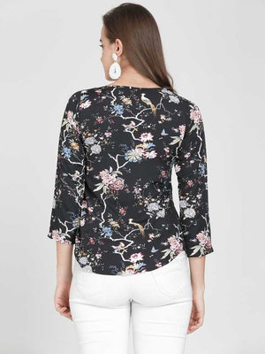 Casual Regular Sleeves Printed Women Multicolor Top
