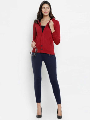 Full Sleeve Solid Women Casual Jacket