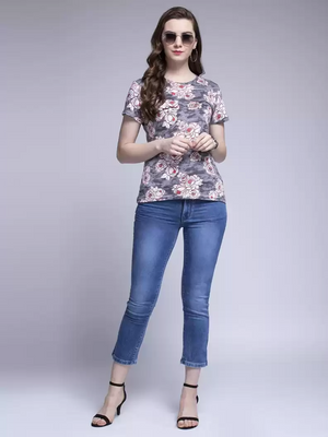 TANDUL  Casual Regular Sleeves Printed Women Multicolor Top