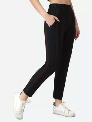 TANDUL  Regular Fit Women Black Viscose Blend Trousers