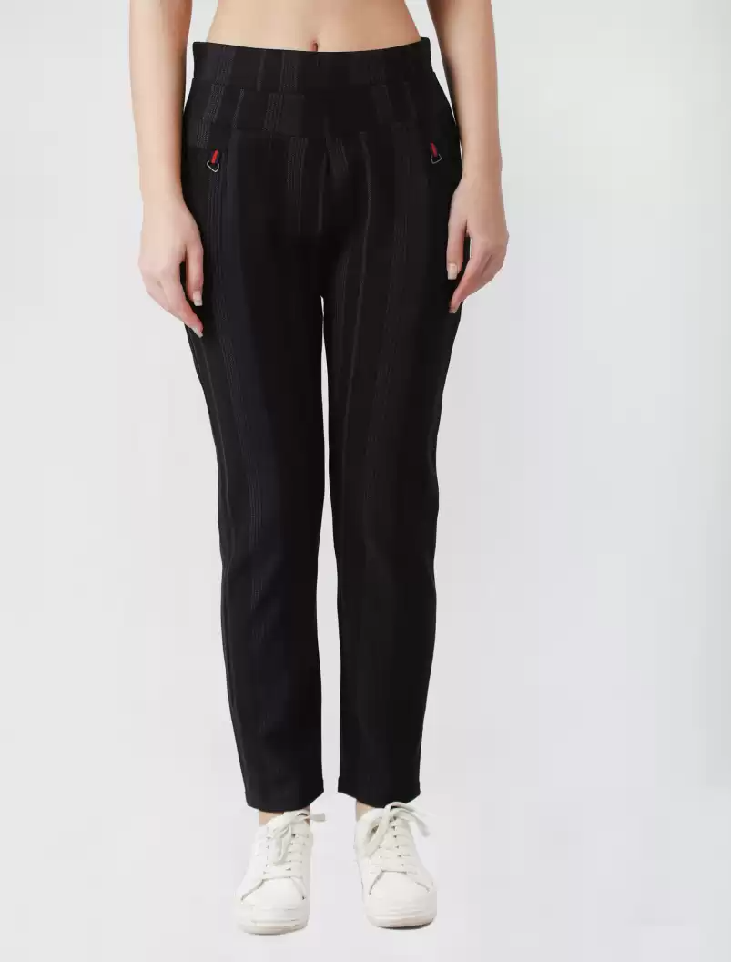 TANDUL  Regular Fit Women Black Viscose Blend Trousers