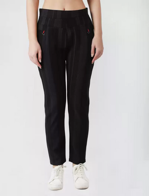 TANDUL  Regular Fit Women Black Viscose Blend Trousers