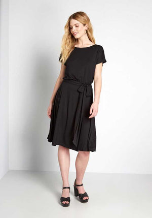 TANDUL  Women Fit and Flare Black Dress