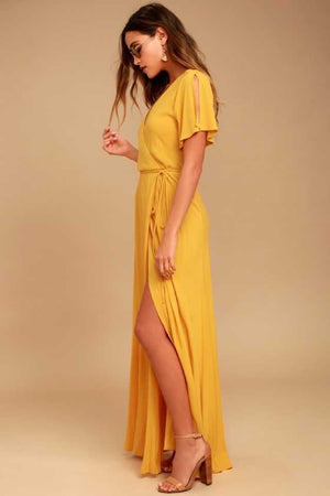 TANDUL  Women Maxi Yellow Dress