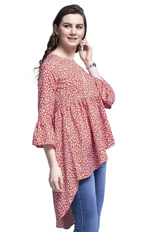 TANDUL  Casual Bell Sleeves Printed Women Multicolor Top